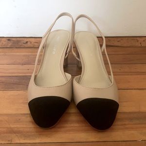 NWT Marc Fisher Nude Black SlingBack Laynie 6